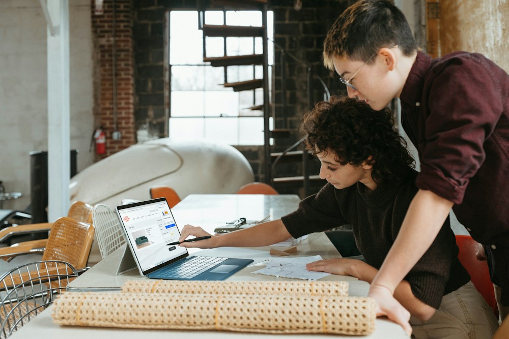 People collaborating on digital content